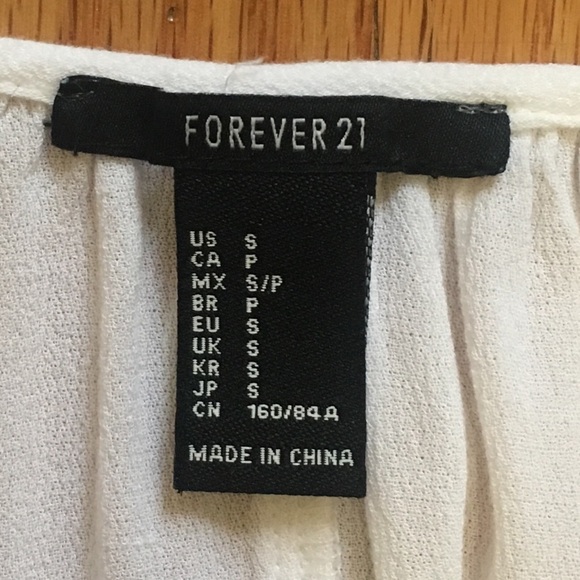 FOREVER21 WHITE BOHO COLD SHOULDER BLOUSE - SIZE S - Picture 2 of 3